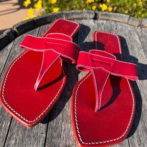 Retro KORS - Michael Kors - Leather Red Slip On Sandals - Size 8